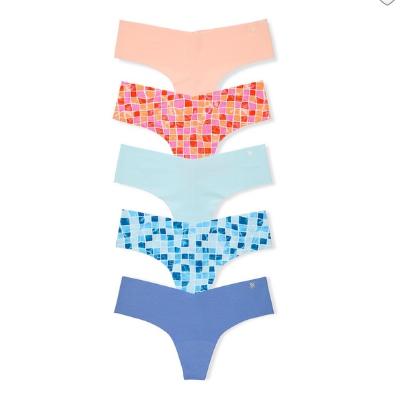 VICTORIA’S SECRET 5-Pack No Show Thong Seamless Panty Set Low Rise Size MEDIUM - Picture 11 of 12